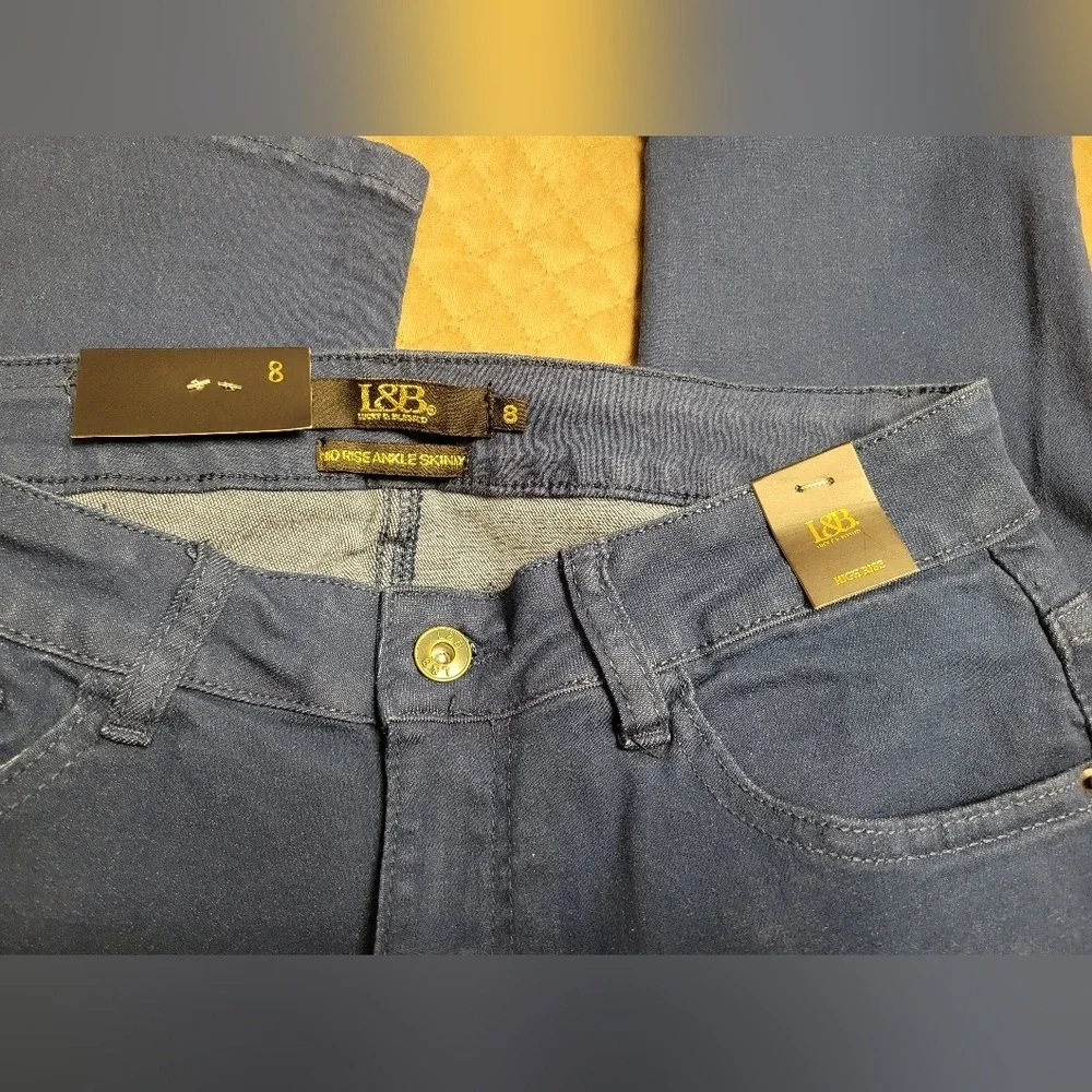 L&B Lucky and Blessed Denim Ripped‎ High Rise Ankle Skinny Size 8 NEW royal blue